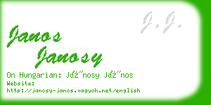 janos janosy business card